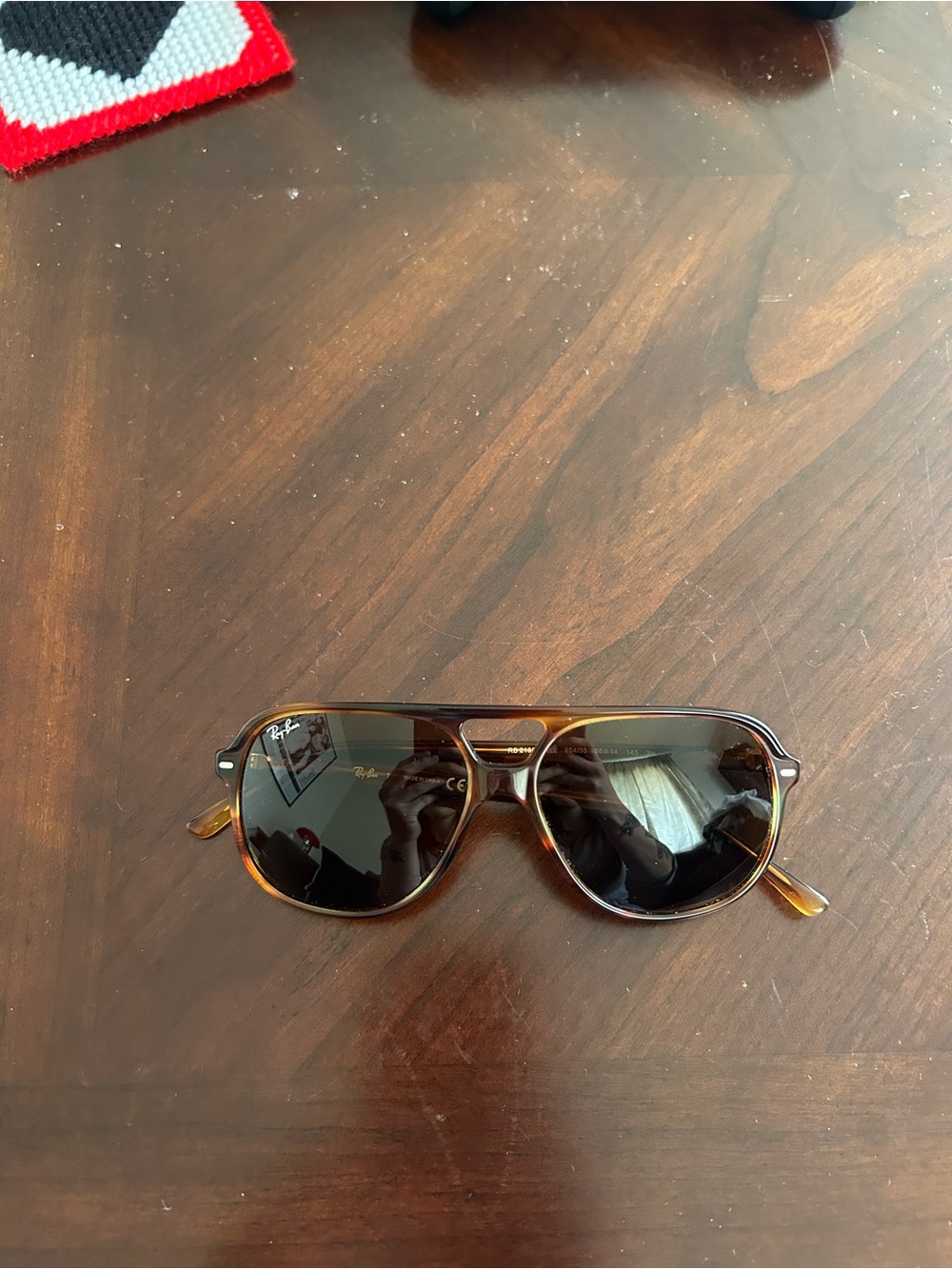 Ray-Ban Brown Tortoiseshell Aviator Sunglasses with Dark Brown Lenses
